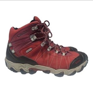 Oboz Leather Waterproof Hiking Boots - Red